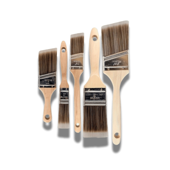5Pcs Professional Paint Brush Set: Wooden Handles & Synthetic Bristles For DIY Projects