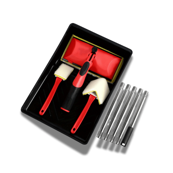 7-Inch Paint Pad Kit: Extension Rods & Tray For Walls, Ceilings & Corners