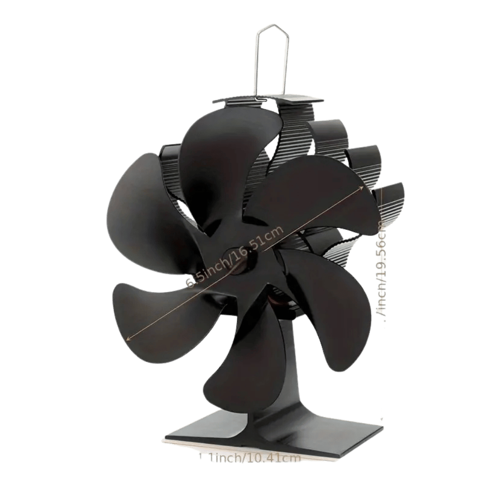 Stove Fan, Log Burner Fan with 6 Blades
