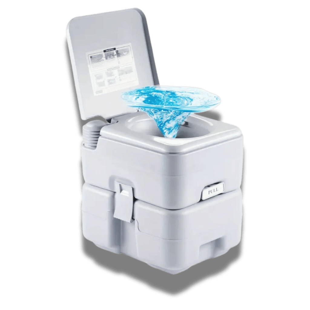 20L Portable Camping Toilet Porta Potti - Easy Clean, Whirlpool Flush