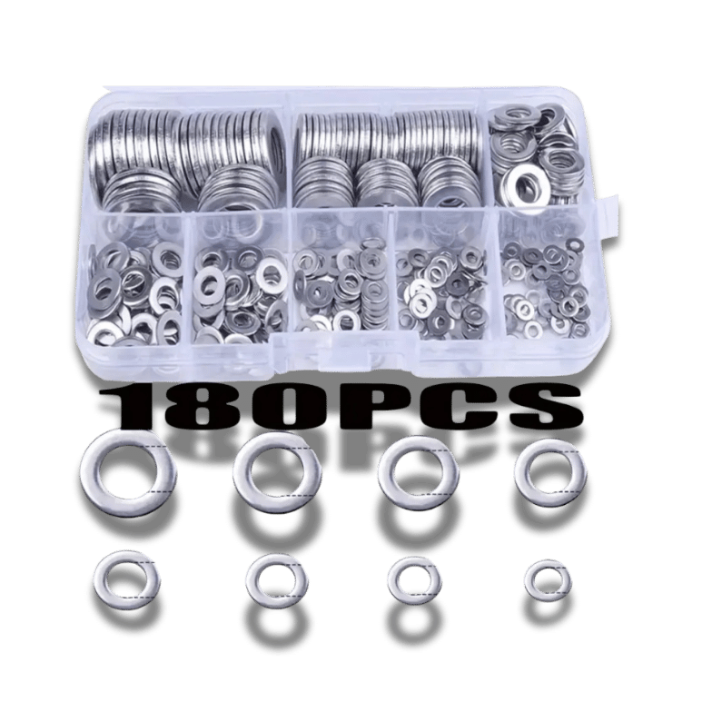 Set Of 180 Stainless Steel Washers: M2-M10 O-Ring Spacers
