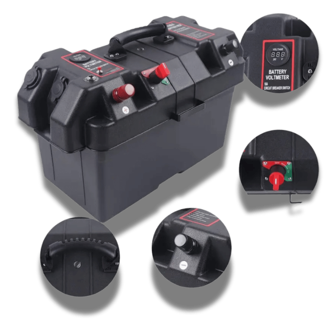 Multi-function Battery Box Portable Leisure Large Battery Case with Du ...