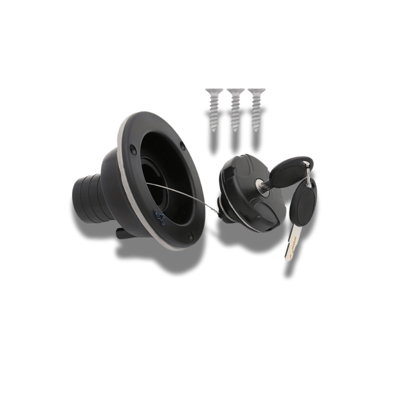 Leak-Proof Motorhome Water Tank Fill Cap: Lockable, Black, With 2 Keys