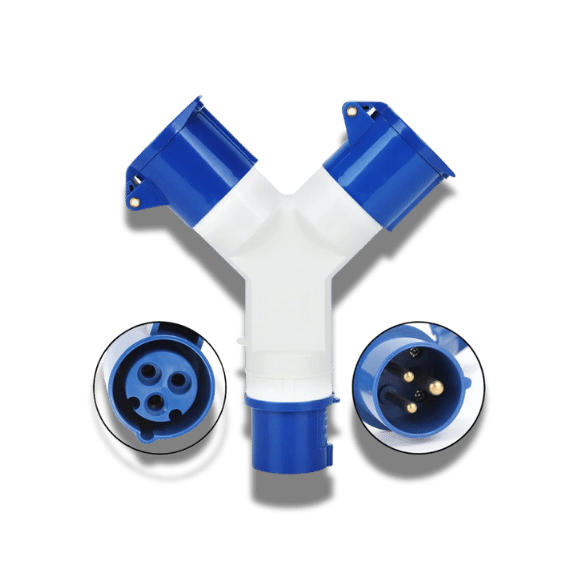 2 Way 16A Mains Hook-Up Splitter For Boats & Motorhomes