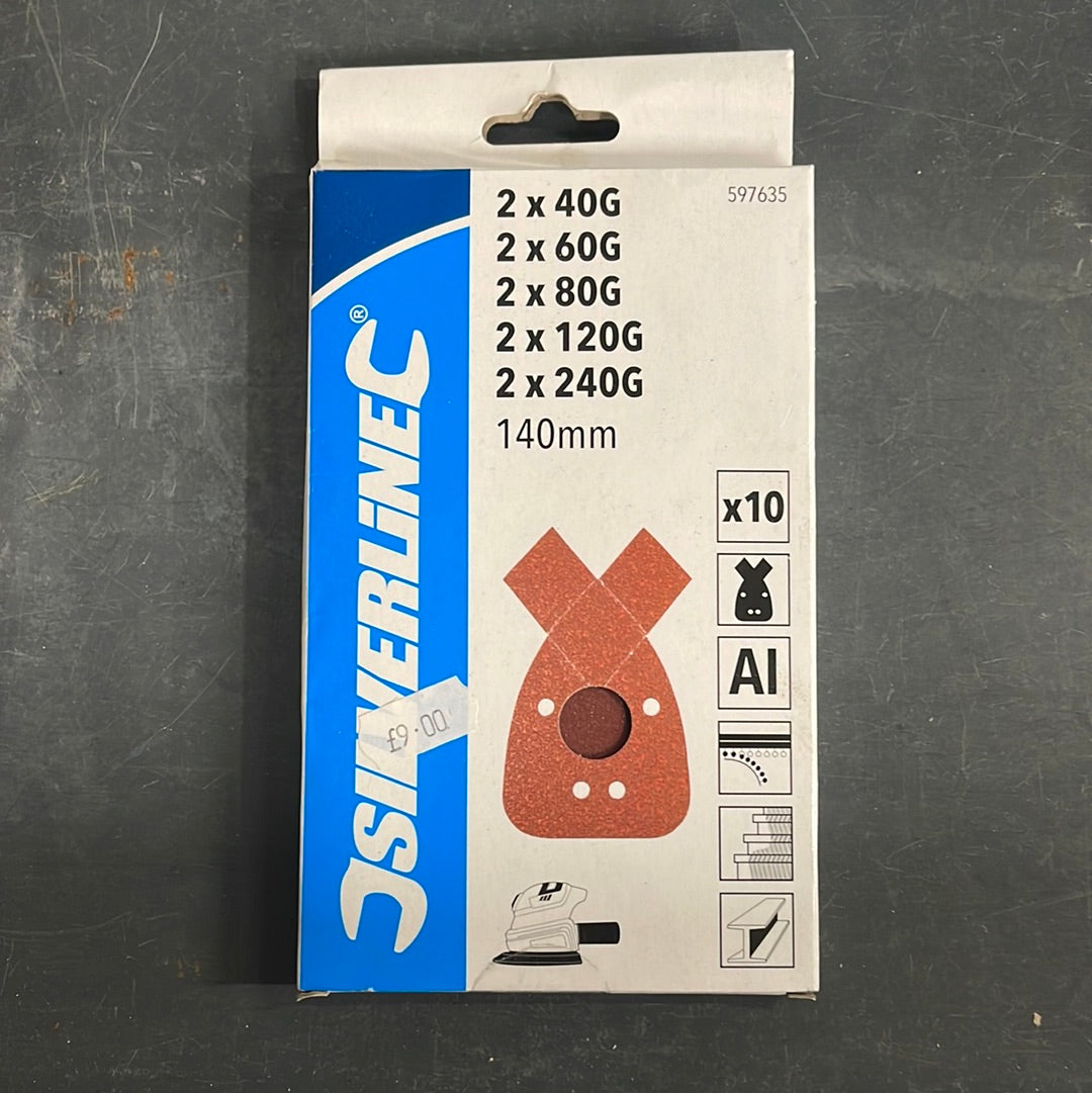 Silverline 140mm sanding pad x 10