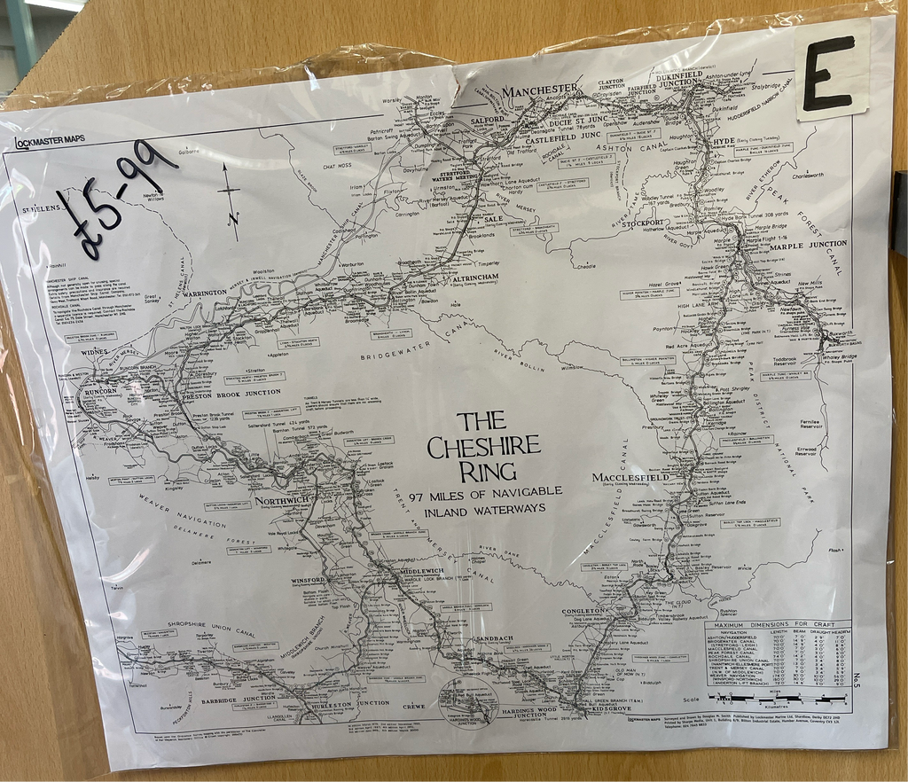 Cheshire Ring Map by Lockmaster Maps.