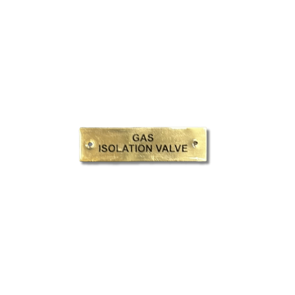 Gas Isolation Valve - Nameplate Brass