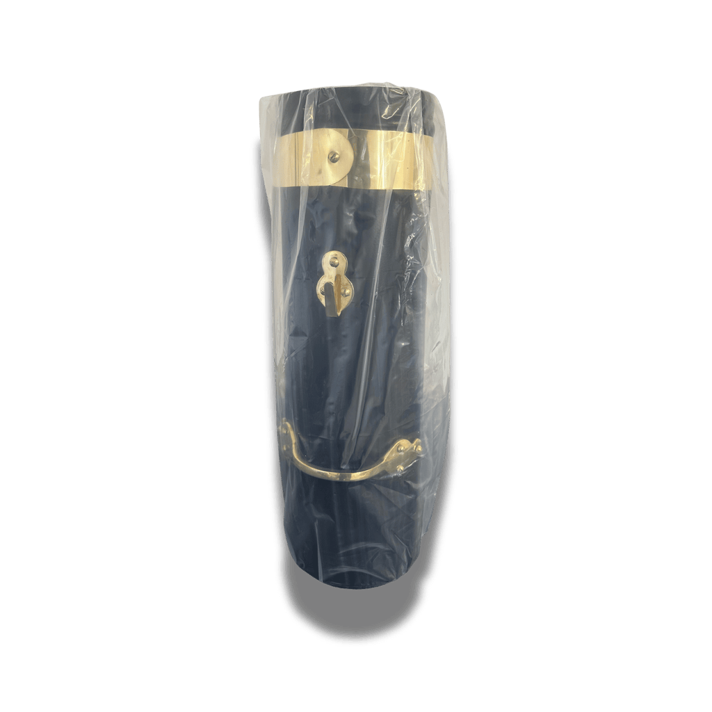 18” x 6” Double Skin Narrowboat Chimney  – Black Steel with Brass Band