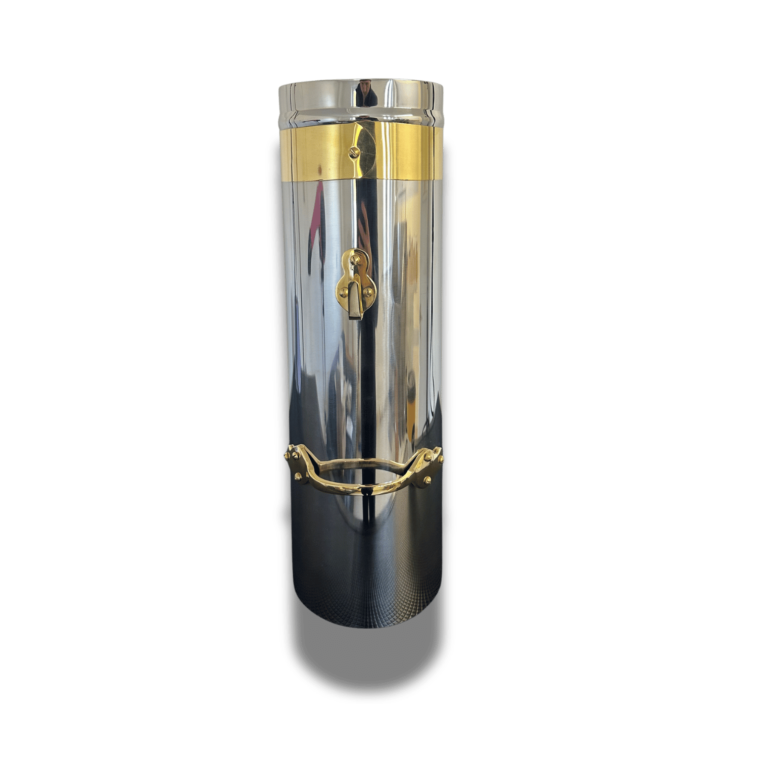 18” Stainless Narrowboat Chimney 6” | Double Skin Brass Band