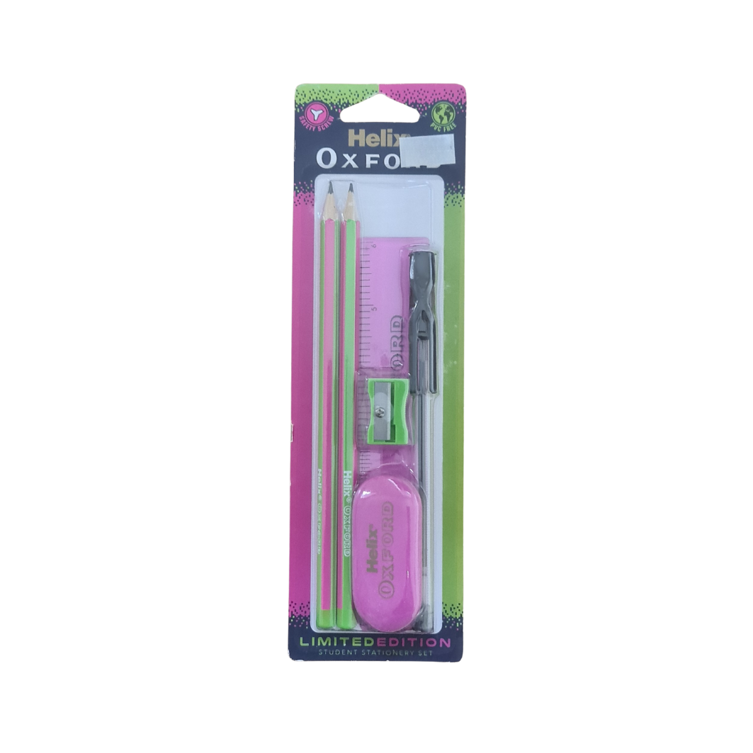 Helix Oxford Student Stationary Set - Pink