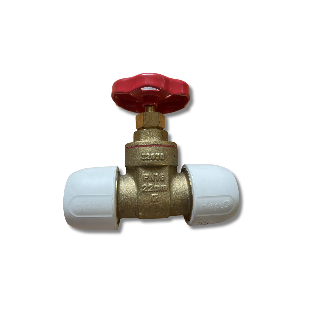 Hep2O 22mm Push-Fit Gate Valve – PN16 Isolation Valve