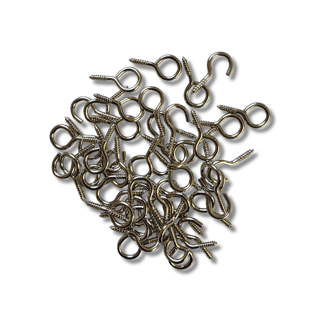 25 Curtain Wire Hooks Eyes