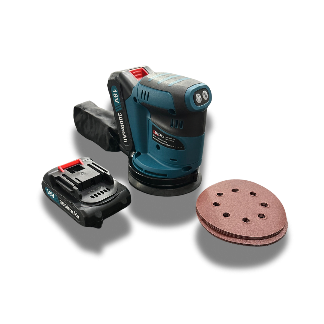 Cordless Orbital Sander: 2×3.0Ah Batteries,