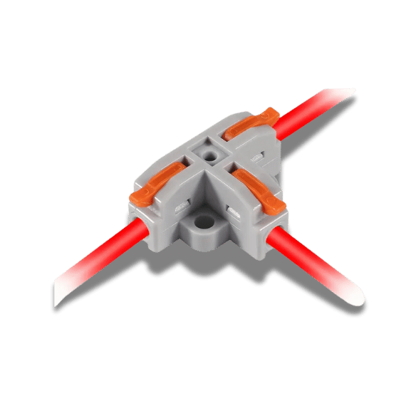 3-Way T-Type Wire Connectors - 10pcs, 24-12 AWG