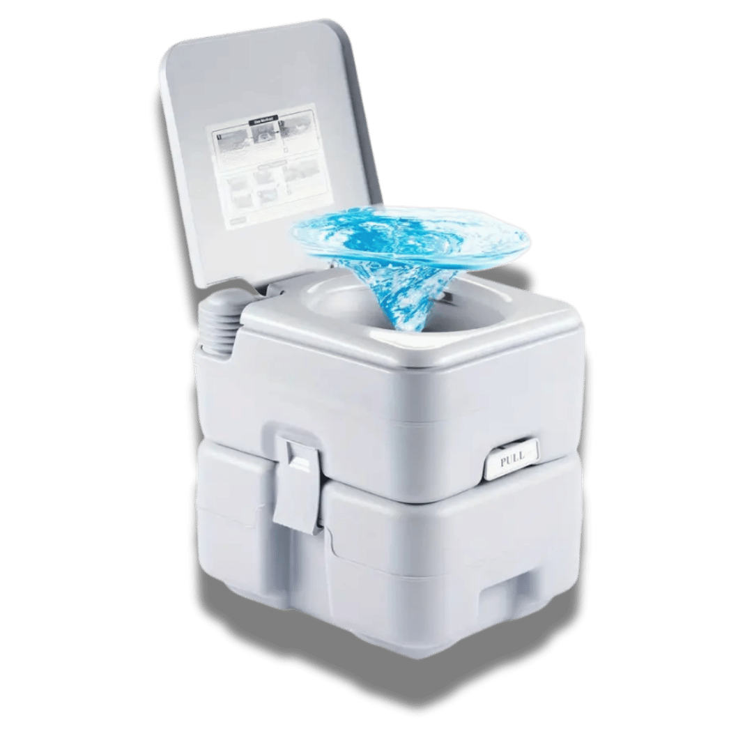 10L Portable Camping Toilet Porta Potti - Easy Clean, Whirlpool Flush