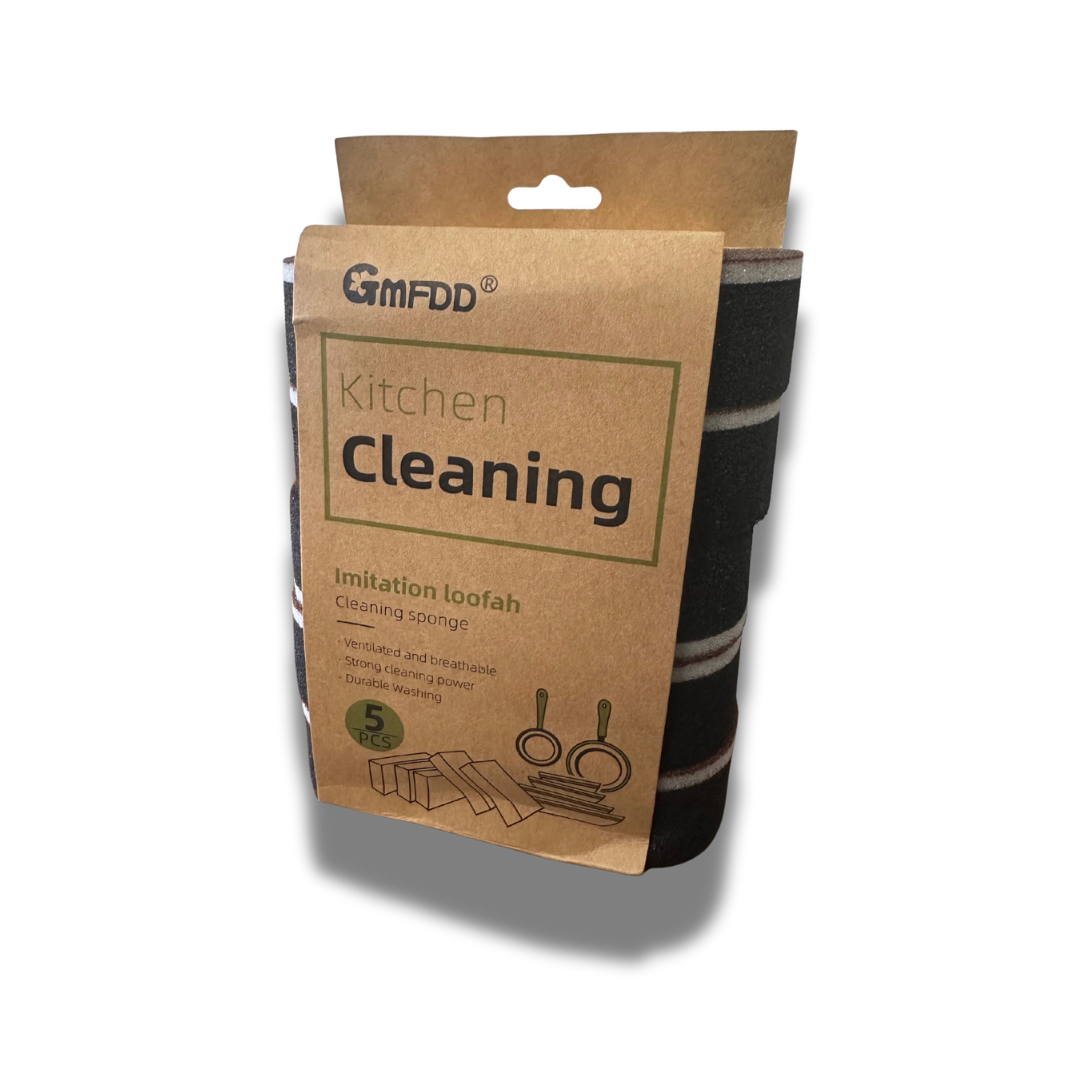 Diamond Sponge Scrub Pads – 5pcs No‑Scratch