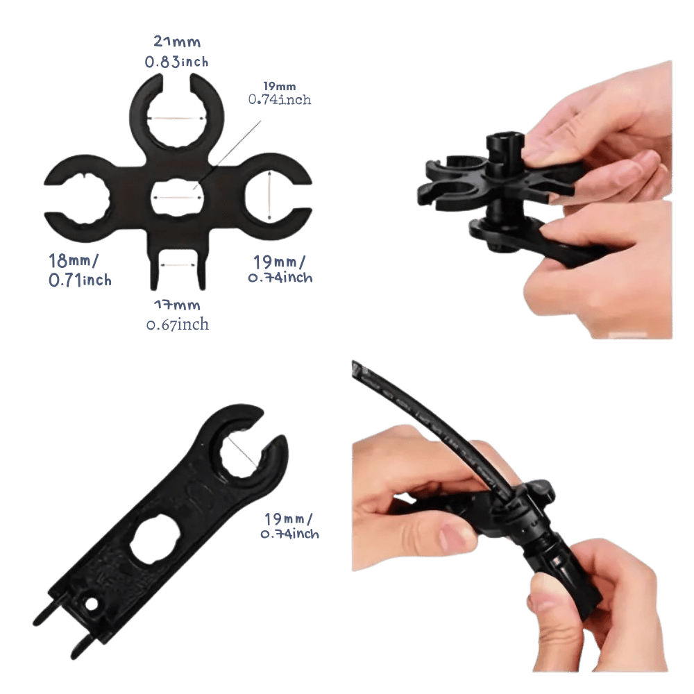 27-Piece Solar Crimp Tool Kit – MC4 Crimping Tool Set with 6 Pairs of Solar Cable Connectors & Wrenches for 2.5/4/6mm² PV Cables
