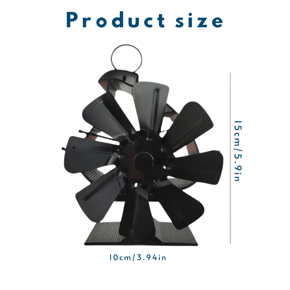 Sailboat Non-Electric Stove Fan – High-Speed 8-Blade Heat Powered Fireplace Fan for Wood Burners & Log Stoves