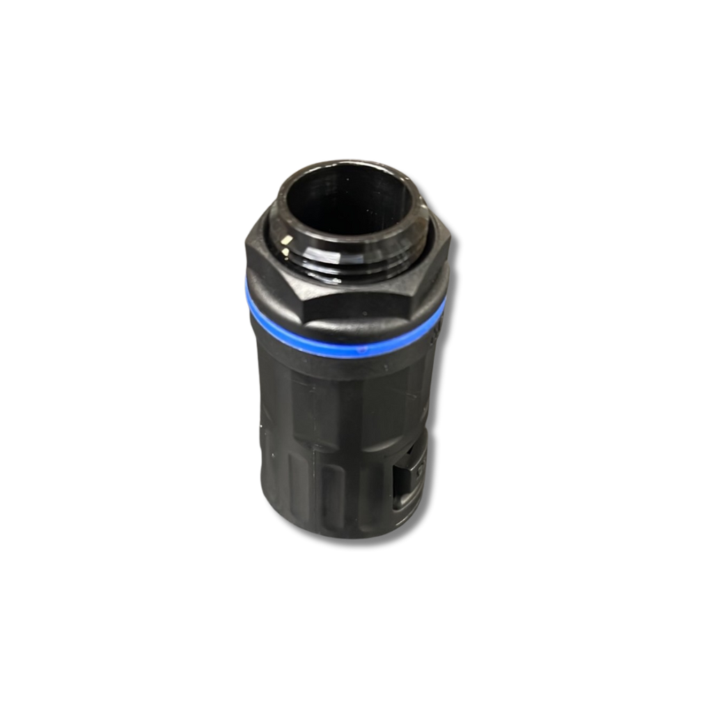 M20 Black Nylon Type Straight Fitting with Fixed External Thread & Locknut M20 21mm