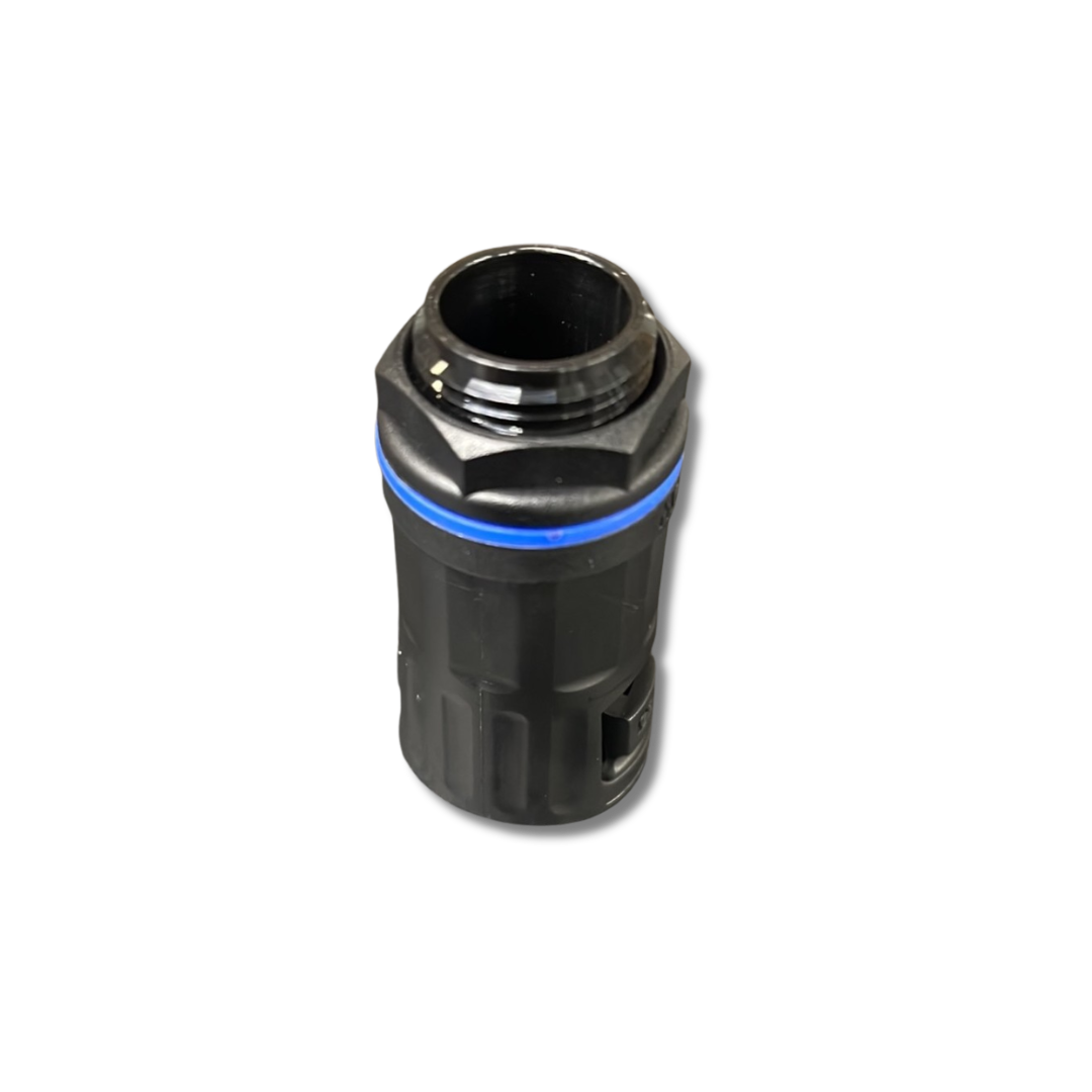M20 Black Nylon Type Straight Fitting with Fixed External Thread & Locknut M20 21mm
