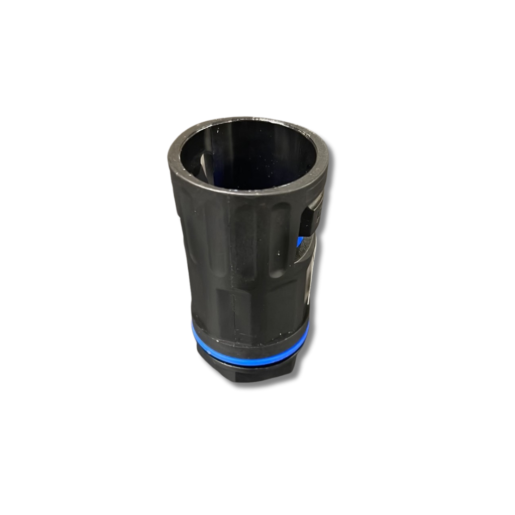 M20 Black Nylon Type Straight Fitting with Fixed External Thread & Locknut M20 21mm