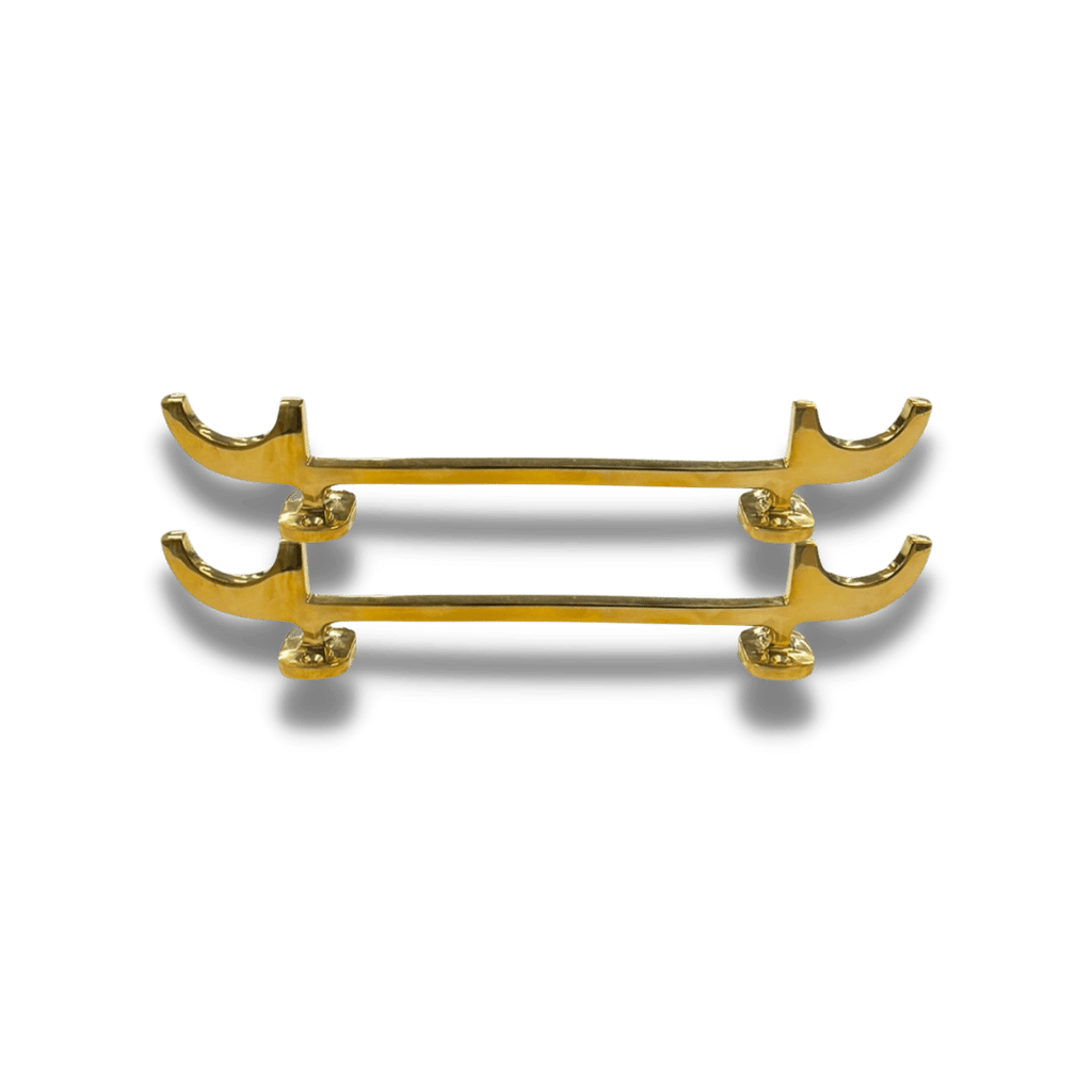 Pole & Plank Holder Brass Pair