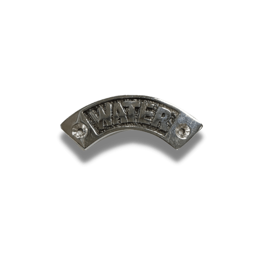 Water  Chrome Metal Screw On Nameplate