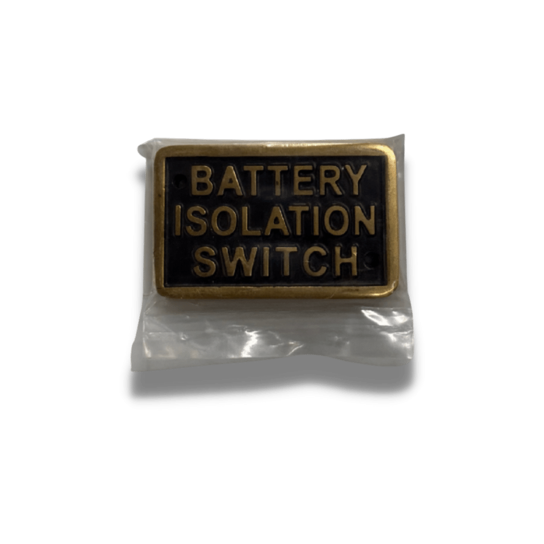 Battery Isolation Switch - Nameplate Brass with Brass Engraving & Blac ...