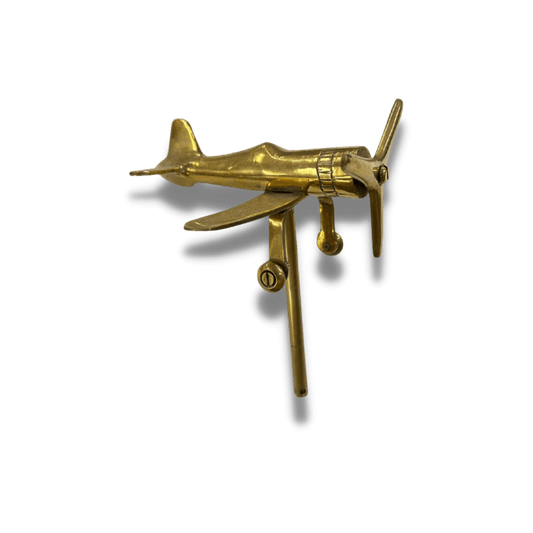 Handmade Tiller Pin - Solid Brass Aeroplane