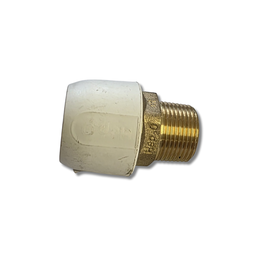 Hep20 Plastic Push-Fit Adapting Male Coupler 22mm x 3/4" bsp brass
