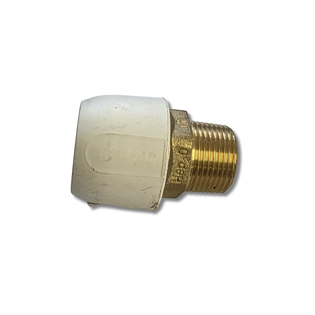 Hep20 Plastic Push-Fit Adapting Male Coupler 22mm x 3/4" bsp brass