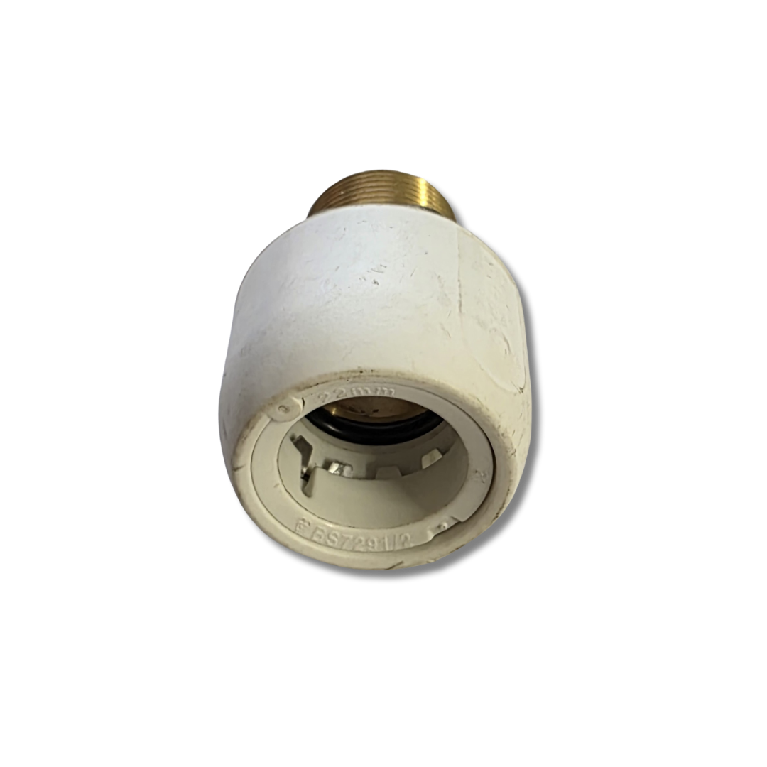 Hep20 Plastic Push-Fit Adapting Male Coupler 22mm x 3/4" bsp brass