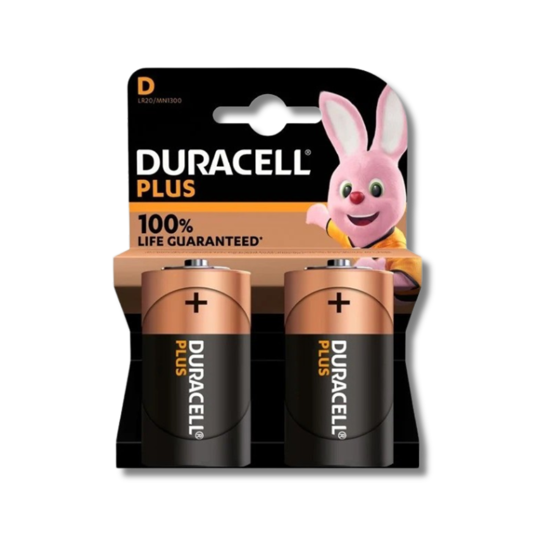Duracell Plus LR20/MN1300 D 1.5V Batteries 2 Pack