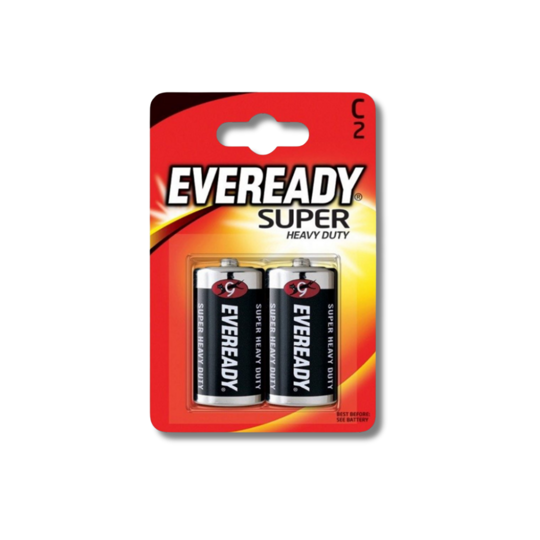 Eveready Super Heavy Duty C Zinc Carbon Batteries 2 Pack