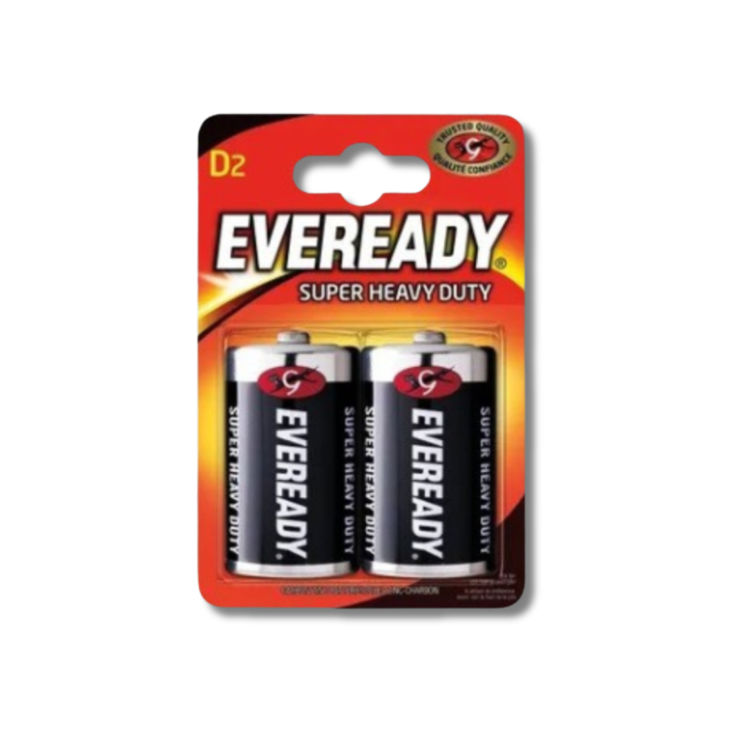 Eveready Super Heavy Duty D Batteries 2 Pack