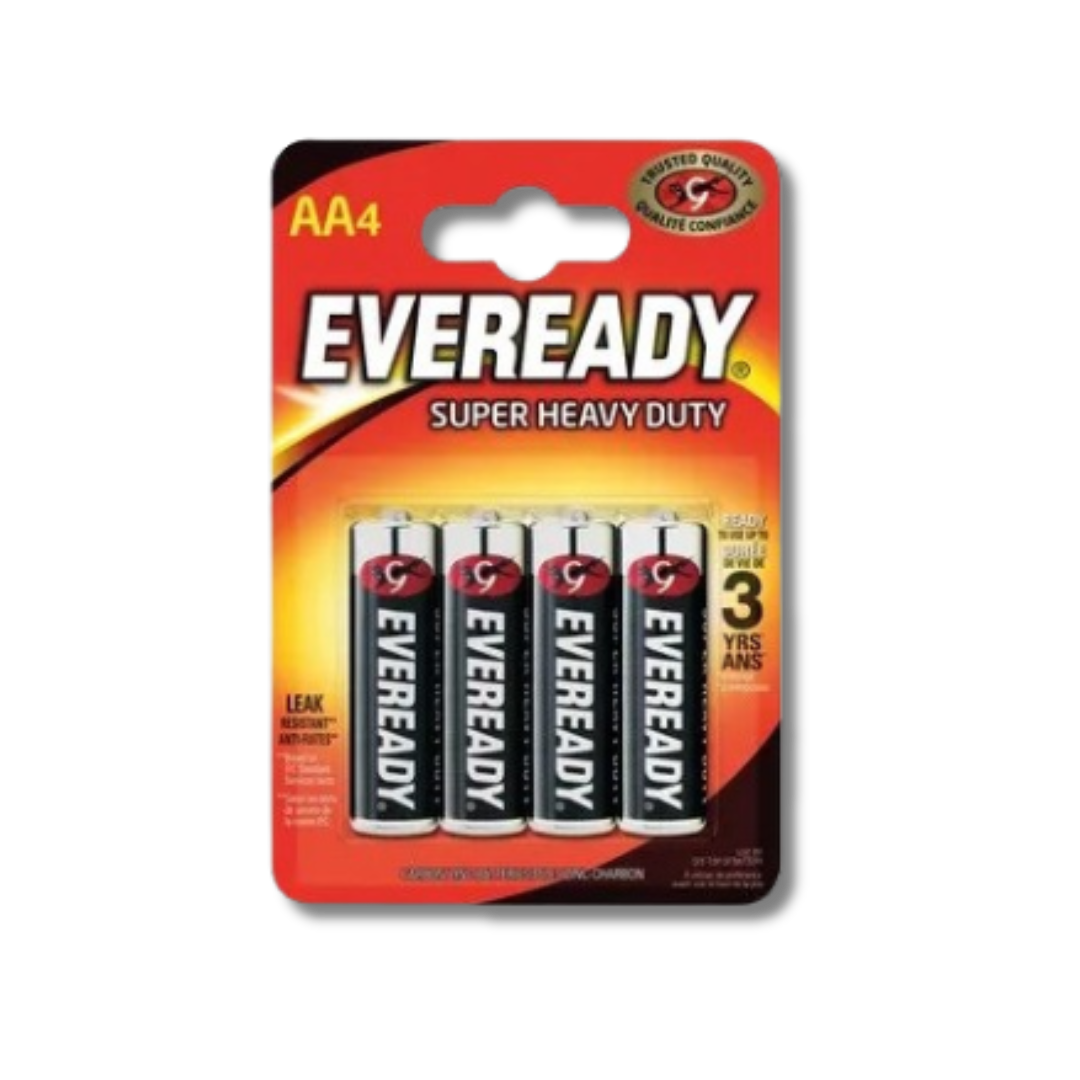 Eveready Super Heavy Duty AA Batteries 4 Pack