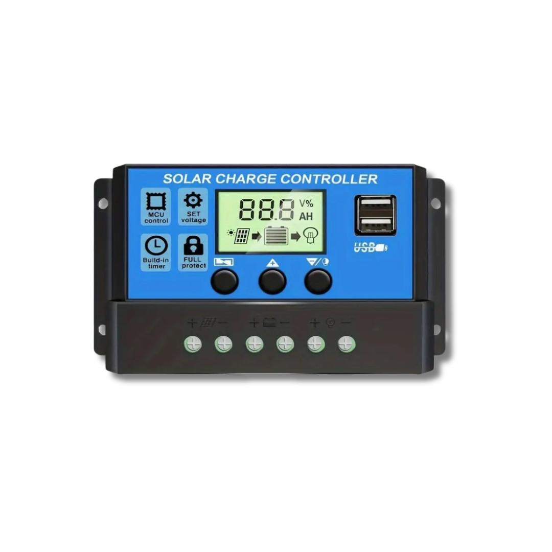 Solar Charge Controller - LCD Display, Dual USB, 12V/24V - 60Amp