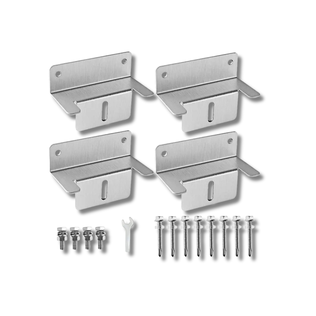Clelo 4-Set Z Bracket Solar Panel Mount: For Rv, Roof, Boat, Off-Grid Use
