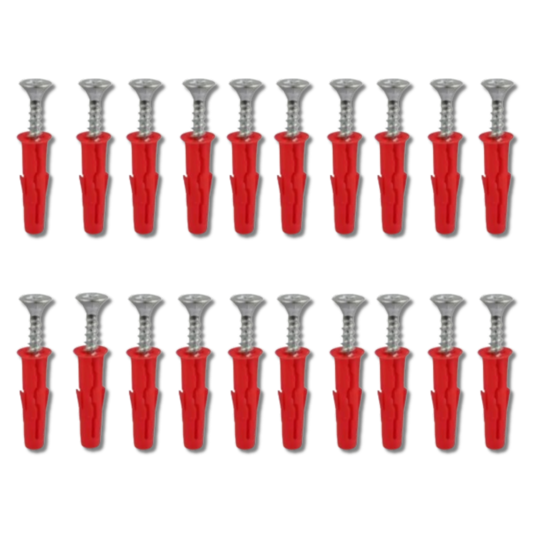 General Purpose Red Plugs with Screws Qty 20