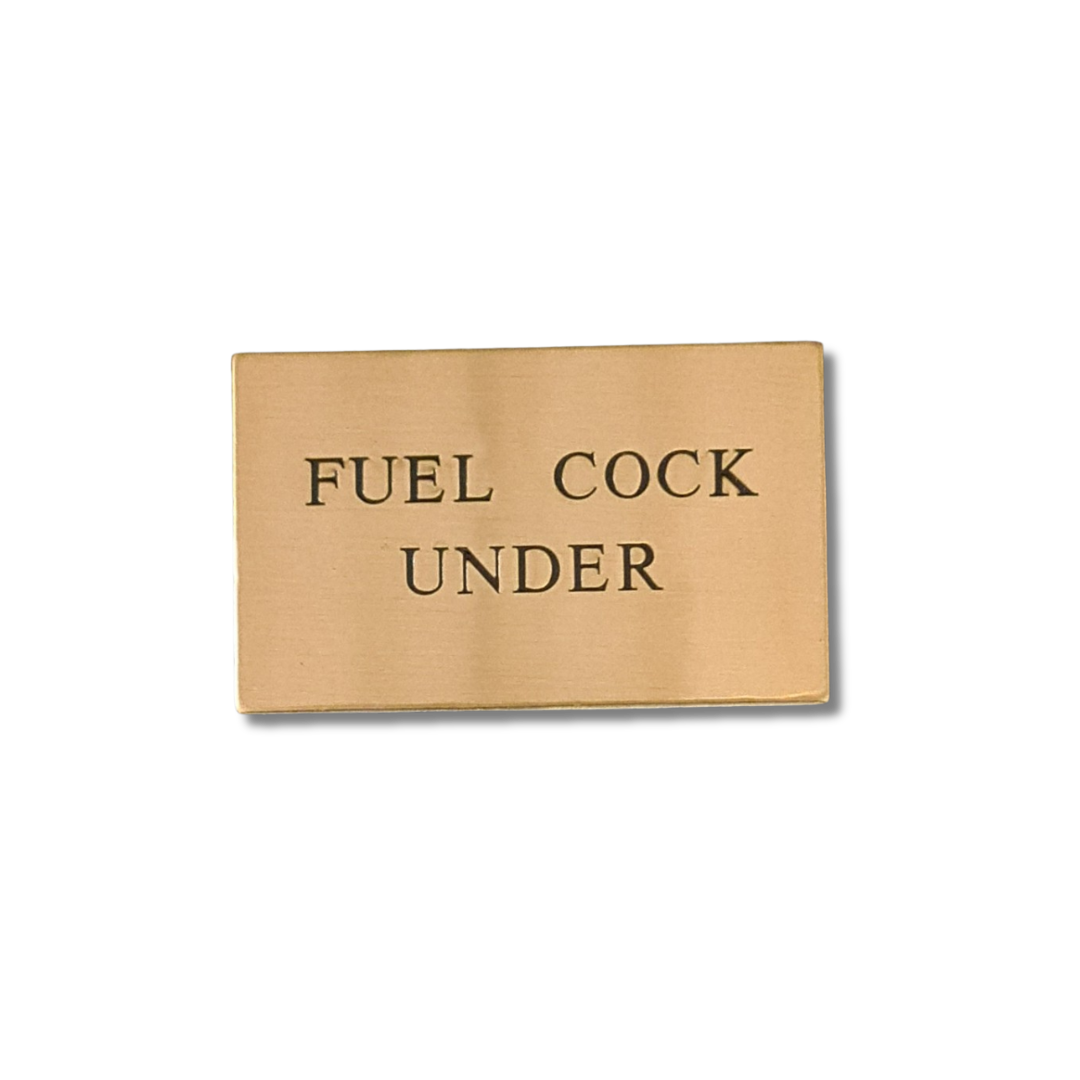 Brass Fuel Cock Under Nameplate
