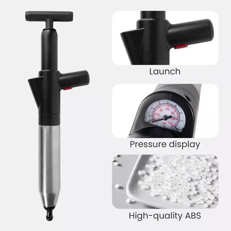 Rotating Toilet Plunger with 4 Interchangeable heads – Green