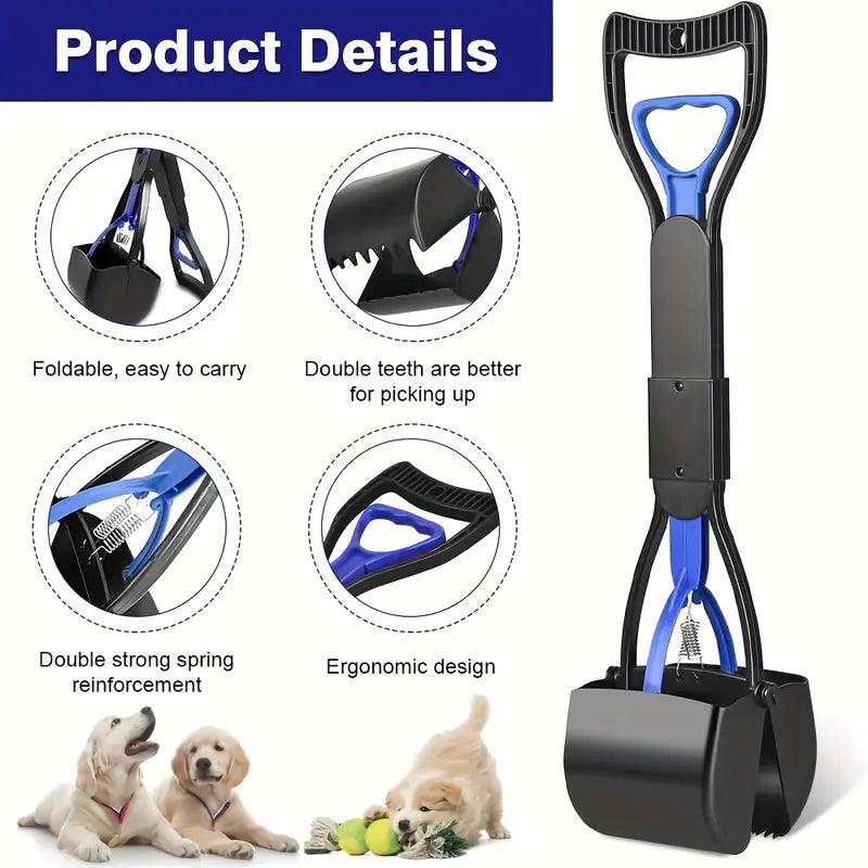 Long Handle Pooper Scooper – Blue, 60cm