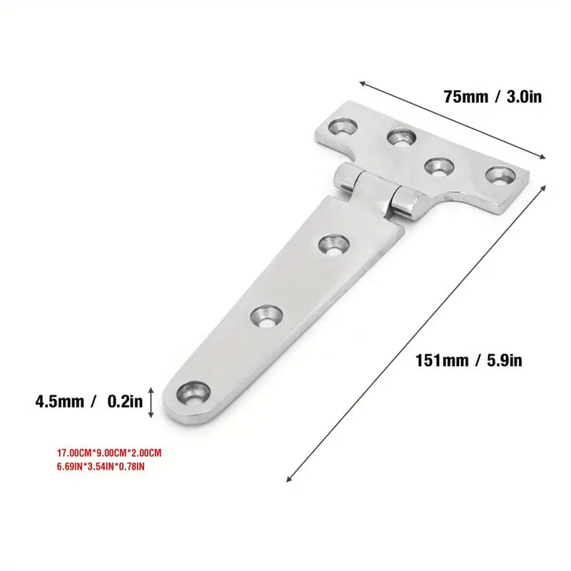 T-Type Hinge - 15cm  316 Stainless Steel 7 hole
