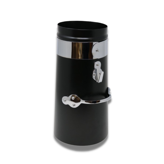 12" Black Double Skin Chrome Band Chimney