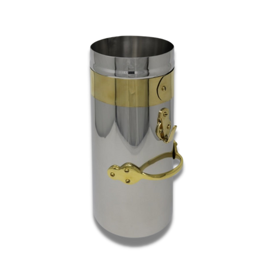 12" Stainless Steel Double Skin Chimney with Brass Band